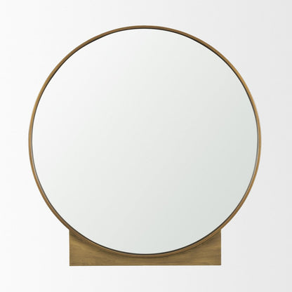 38" Gunmetal Metal Round And Rectangle Framed Accent Mirror HomeRoots