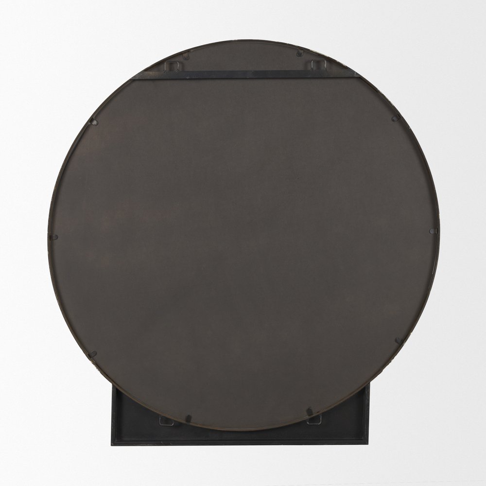 38" Gunmetal Metal Round And Rectangle Framed Accent Mirror — view 8