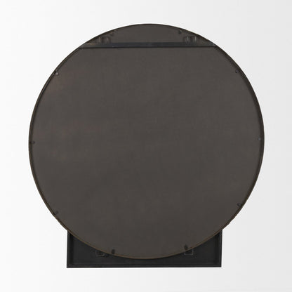 38" Gunmetal Metal Round And Rectangle Framed Accent Mirror HomeRoots