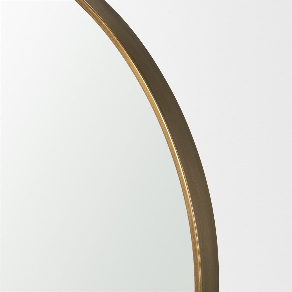 38" Gunmetal Metal Round And Rectangle Framed Accent Mirror HomeRoots