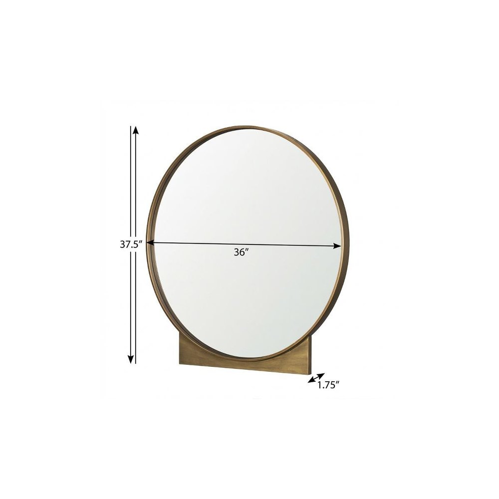38" Gunmetal Metal Round And Rectangle Framed Accent Mirror HomeRoots
