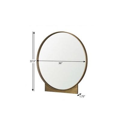 38" Gunmetal Metal Round And Rectangle Framed Accent Mirror HomeRoots