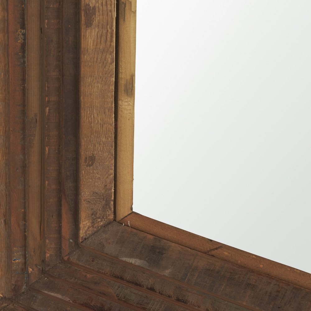 69" Brown Ribbed Solid Wood Wall Mounted And Leaning Framed Full Length Mirror HomeRoots
