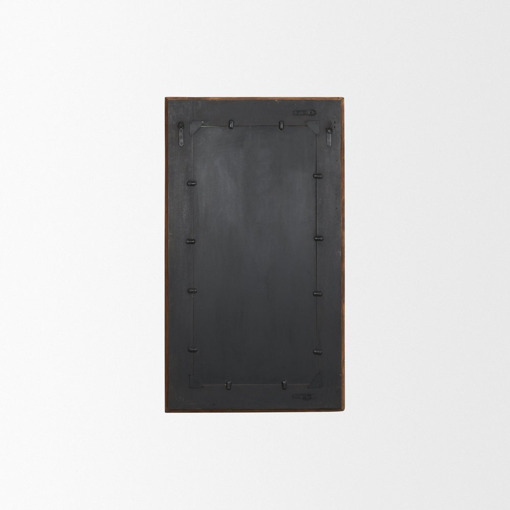 69" Brown Ribbed Solid Wood Wall Mounted And Leaning Framed Full Length Mirror HomeRoots