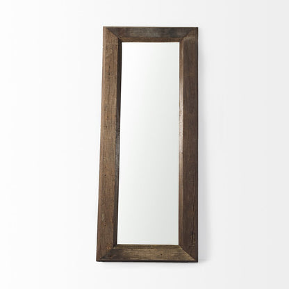 86" Brown Solid Wood Wall Mounted And Leaning Framed Full Length Mirror HomeRoots