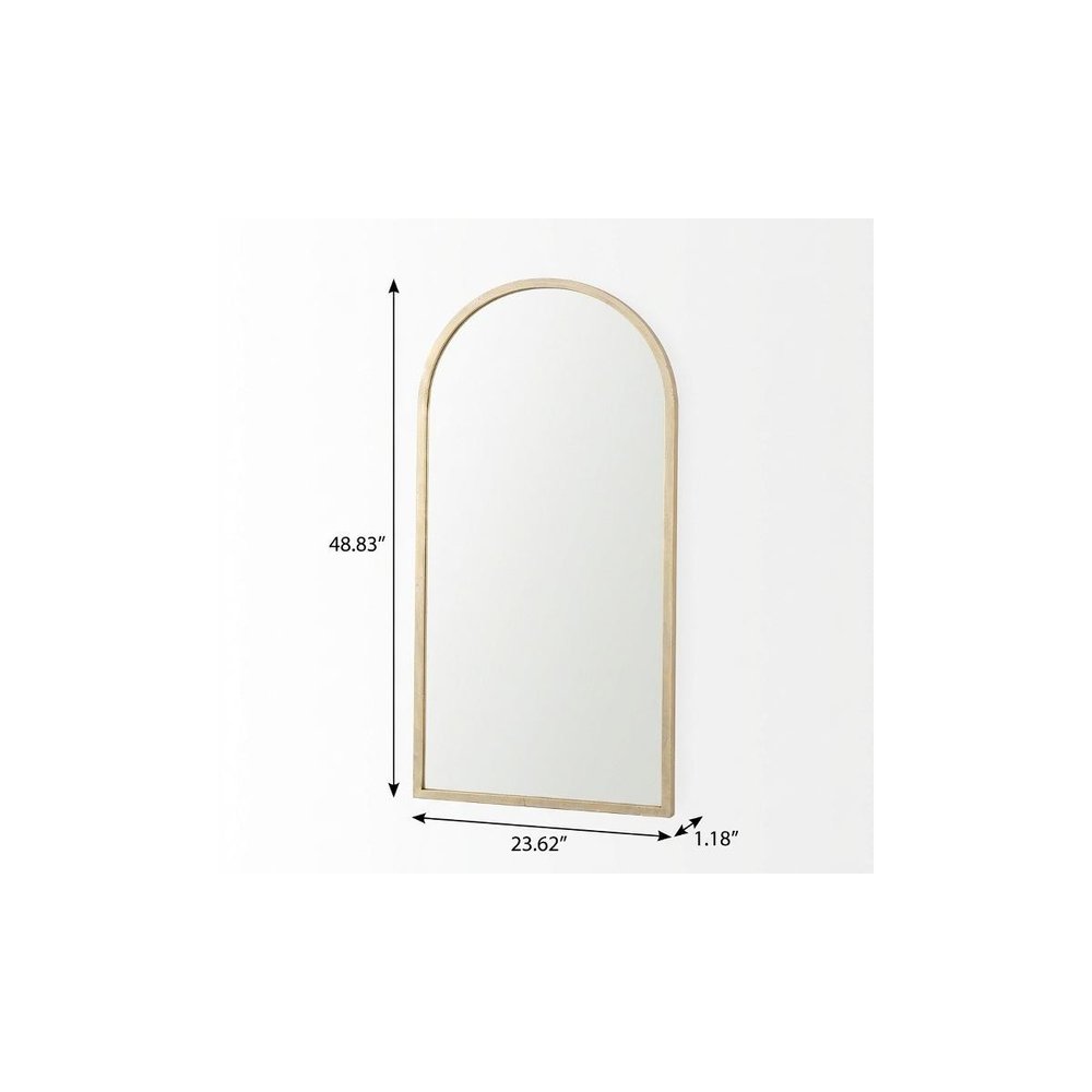 49" Gold Iron Arch Framed Accent Mirror