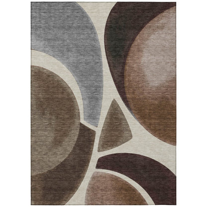 9' X 12' Beige And Brown Abstract Washable Indoor Outdoor Area Rug HomeRoots