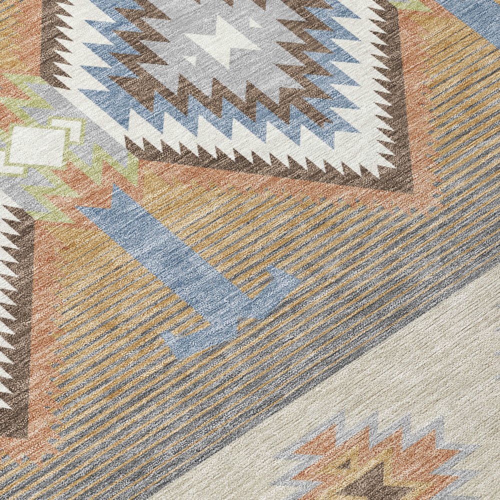 9' X 12' Ivory And Beige Southwestern Washable Indoor Outdoor Area Rug HomeRoots