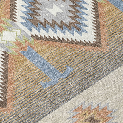 9' X 12' Ivory And Beige Southwestern Washable Indoor Outdoor Area Rug HomeRoots