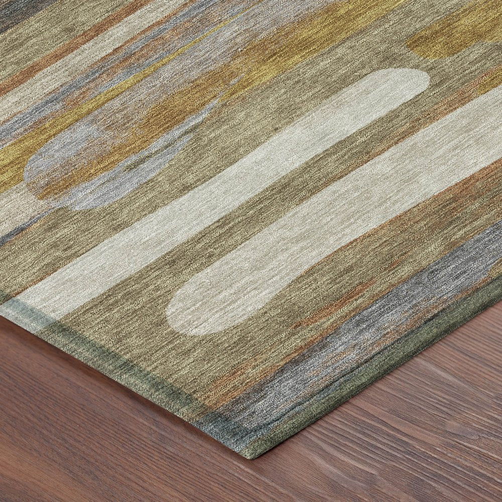 5' X 8' Brown And Charcoal Abstract Washable Indoor Outdoor Area Rug HomeRoots