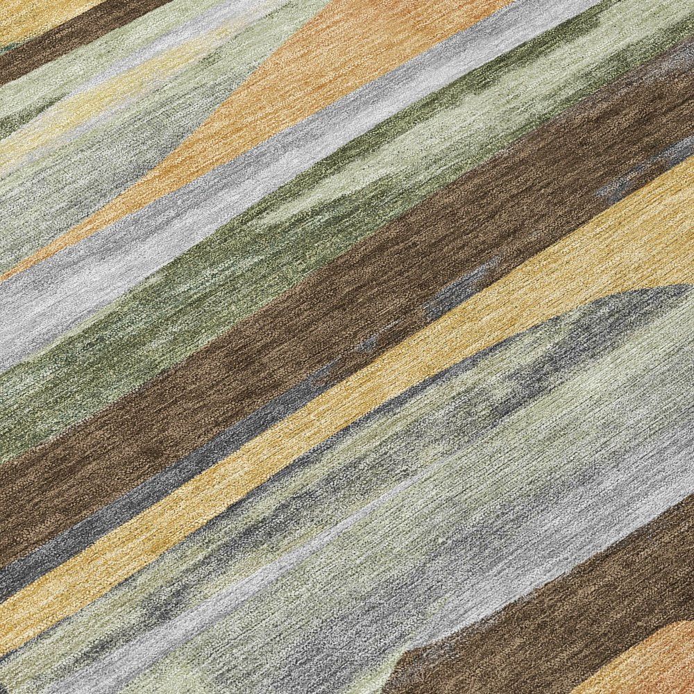3' X 5' Chocolate And Green Abstract Washable Indoor Outdoor Area Rug HomeRoots