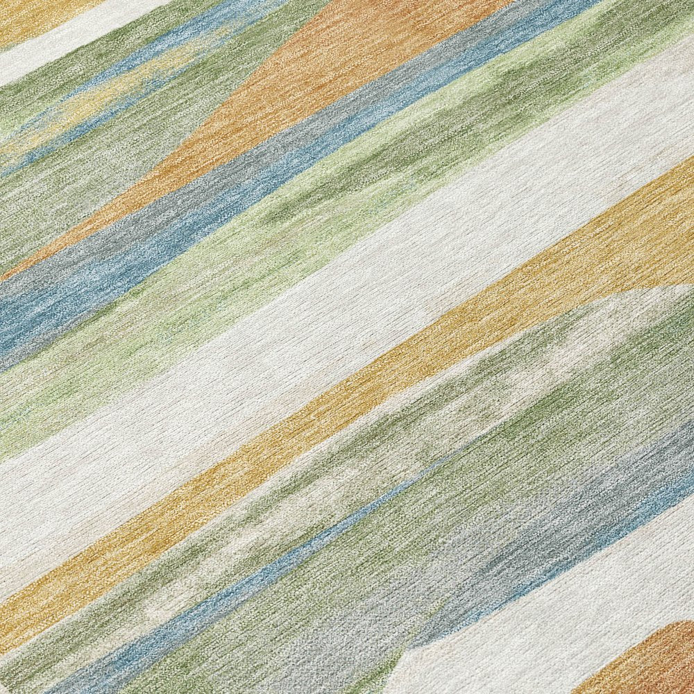 8' X 10' Ivory And Blue Abstract Washable Indoor Outdoor Area Rug HomeRoots