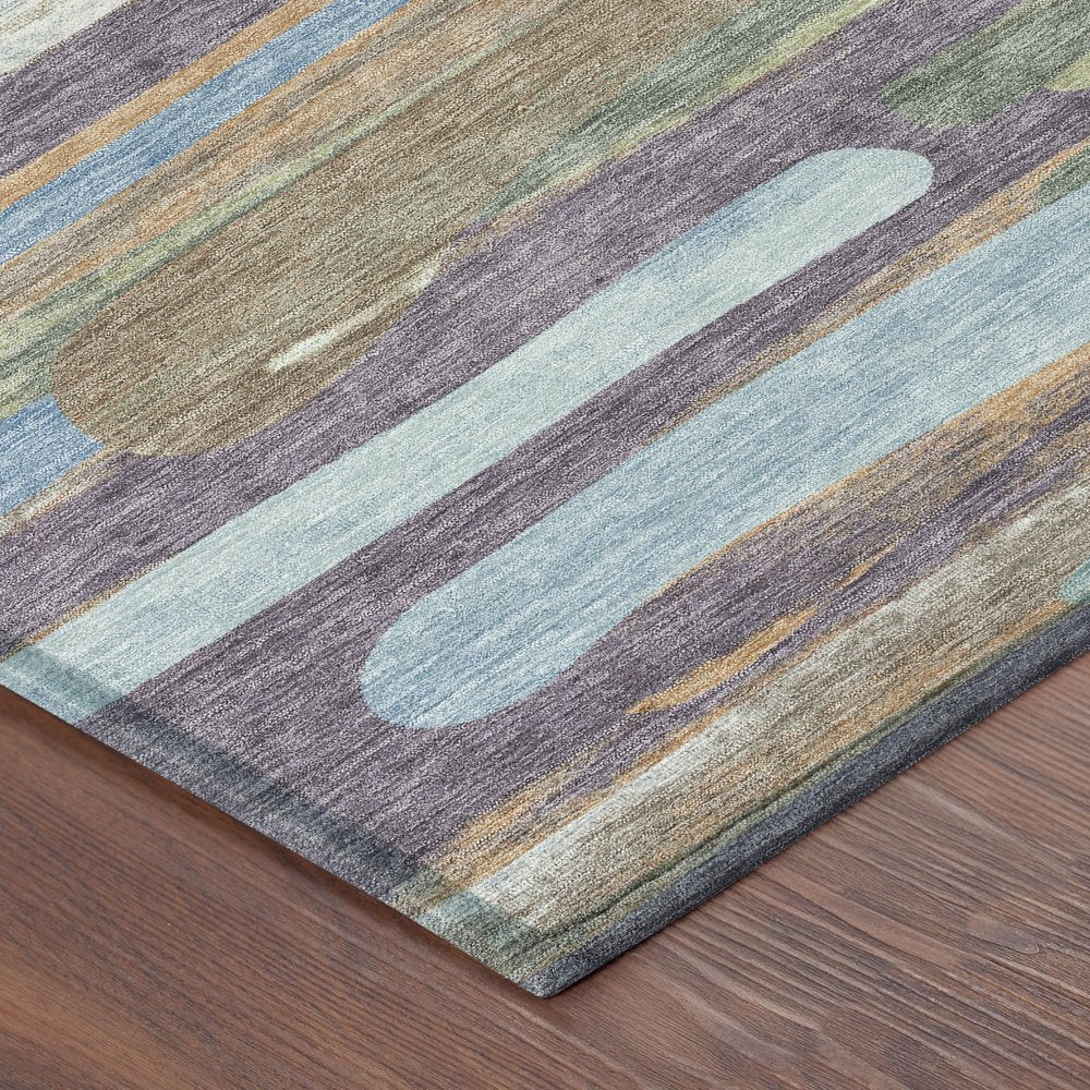 10' X 14' Purple And Green Abstract Washable Indoor Outdoor Area Rug HomeRoots