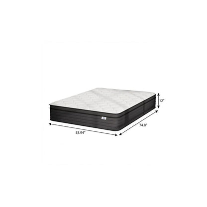 12" Full Double Foam Medium Hybrid Mattress HomeRoots