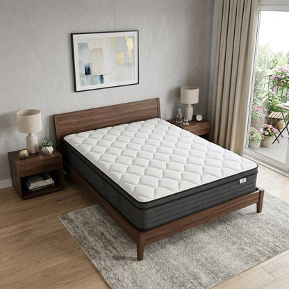 12" Full Double Foam Medium Hybrid Mattress HomeRoots