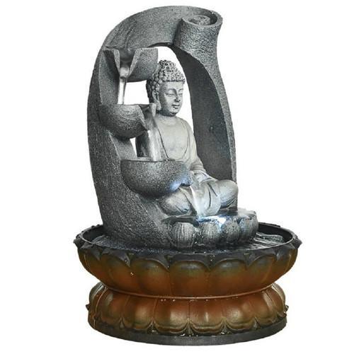 11inches Buddha Fountain Tabletop Decorative Waterfall with Submersible Pump for Office Home Decor - FurniFindUSA