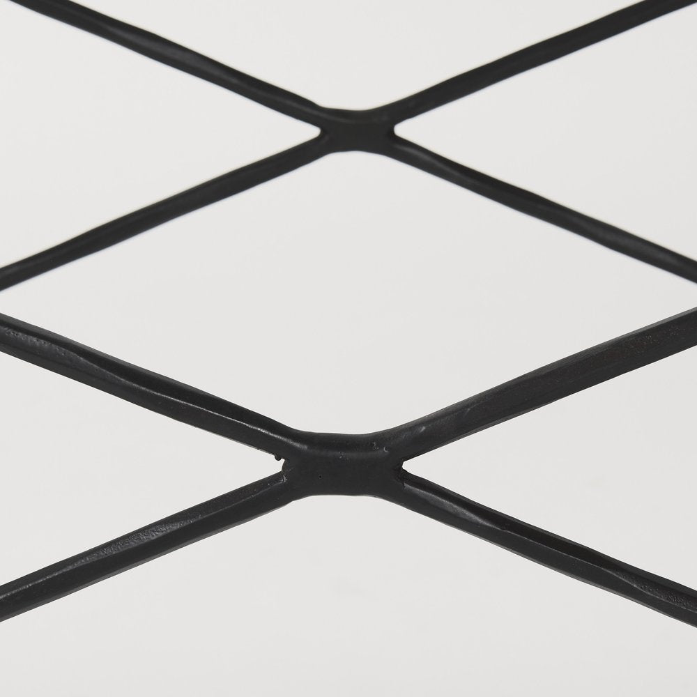 59" White and Black Genuine Marble and Metal Console Table — view 7