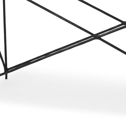 59" White and Black Genuine Marble and Metal Console Table HomeRoots