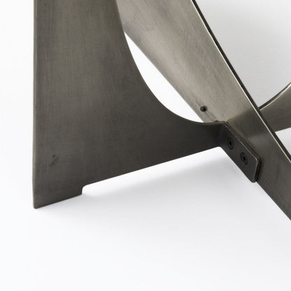 60" Black and Nickel Genuine Marble and Metal Frame Console Table HomeRoots