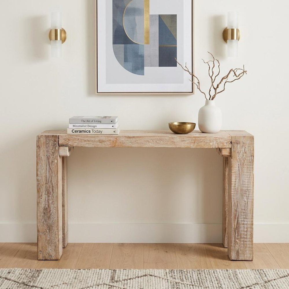 55" Beige Reclaimed Wood Console Table — view 11