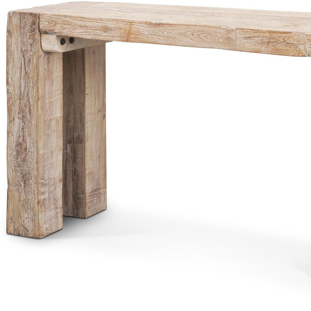 55" Beige Reclaimed Wood Console Table HomeRoots