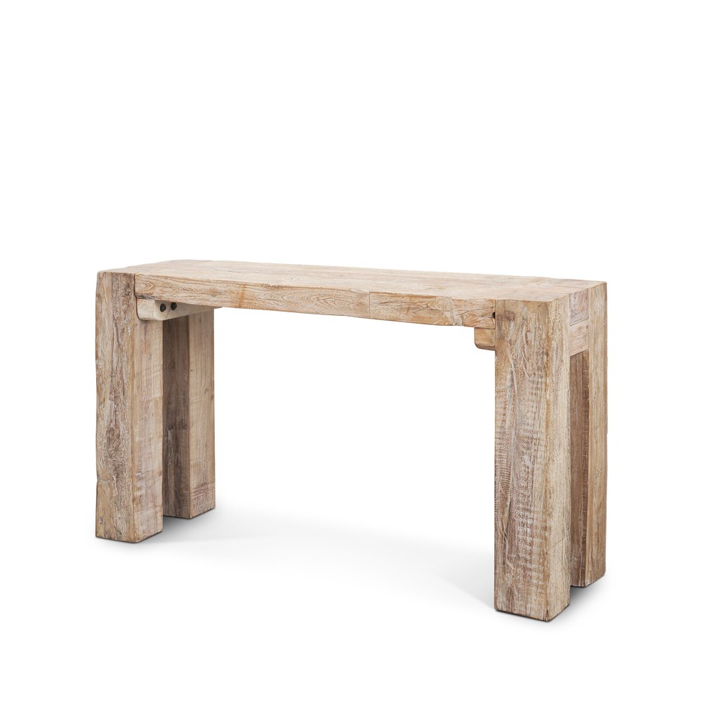 55" Beige Reclaimed Wood Console Table HomeRoots