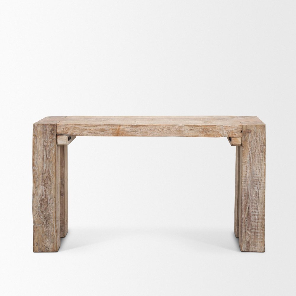 55" Beige Reclaimed Wood Console Table — view 2