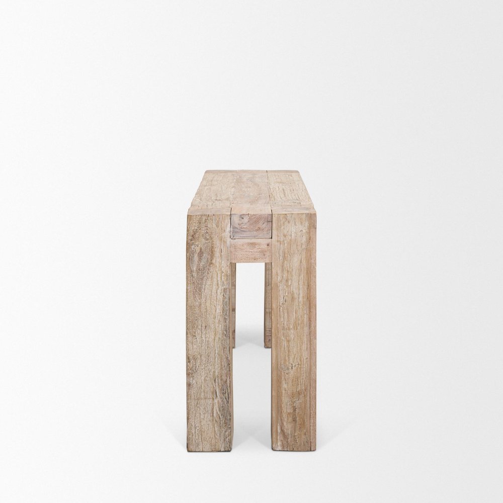 55" Beige Reclaimed Wood Console Table HomeRoots