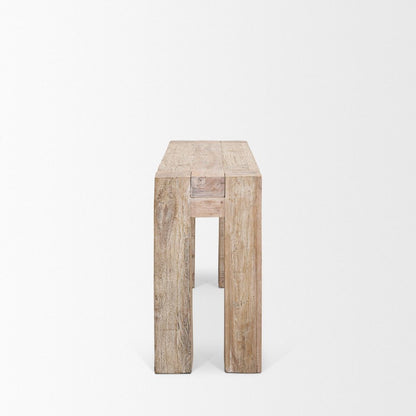 55" Beige Reclaimed Wood Console Table HomeRoots