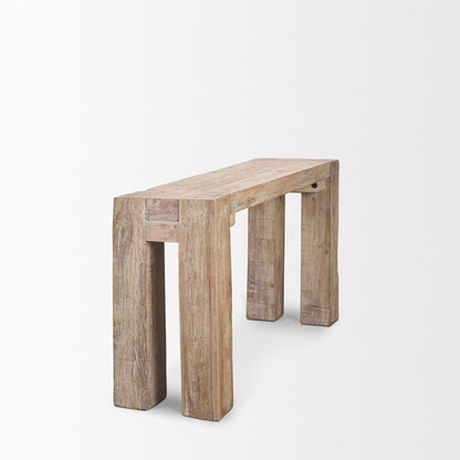 55" Beige Reclaimed Wood Console Table HomeRoots