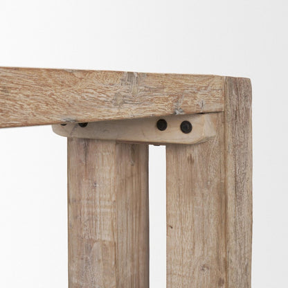 55" Beige Reclaimed Wood Console Table HomeRoots