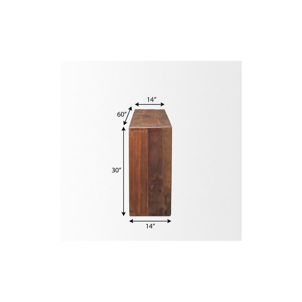 60" Brown Reclaimed Wood Frame Console Table — view 9