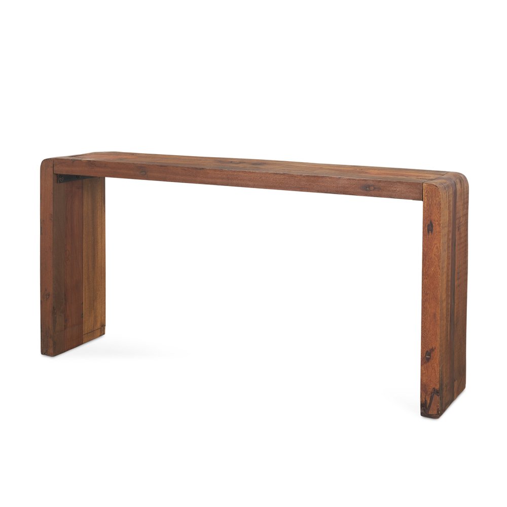 60" Brown Reclaimed Wood Frame Console Table — view 1