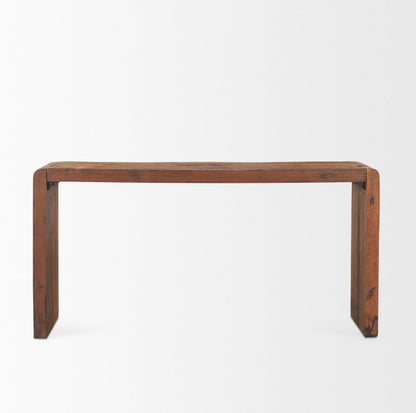 60" Brown Reclaimed Wood Frame Console Table HomeRoots