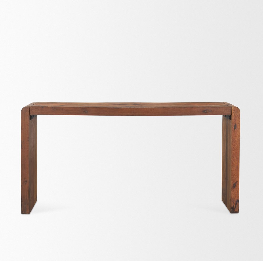 60" Brown Reclaimed Wood Frame Console Table — view 2