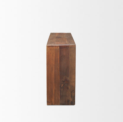 60" Brown Reclaimed Wood Frame Console Table HomeRoots