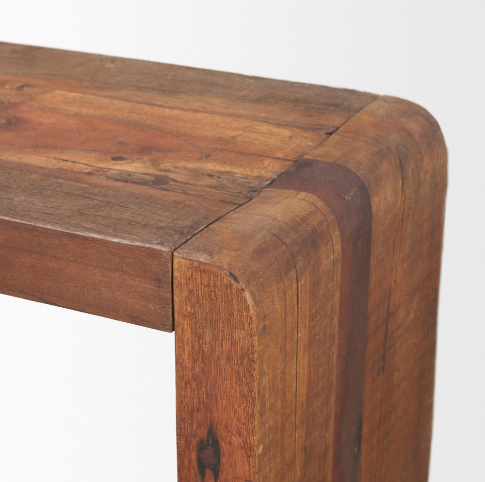 60" Brown Reclaimed Wood Frame Console Table — view 5