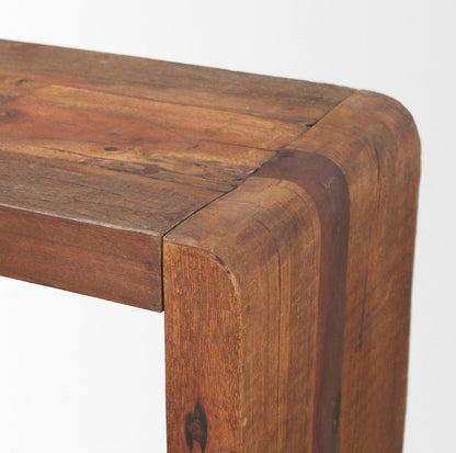 60" Brown Reclaimed Wood Frame Console Table