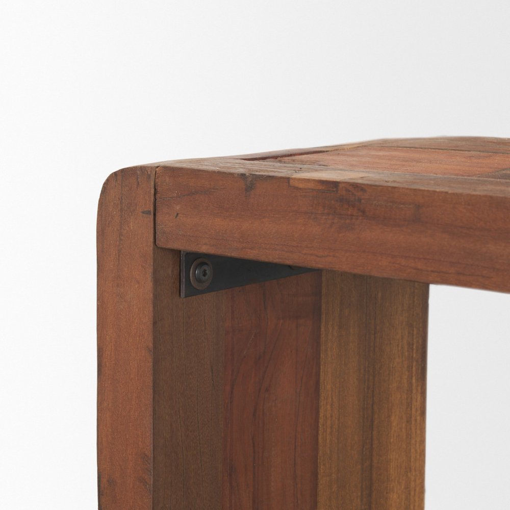 60" Brown Reclaimed Wood Frame Console Table — view 6