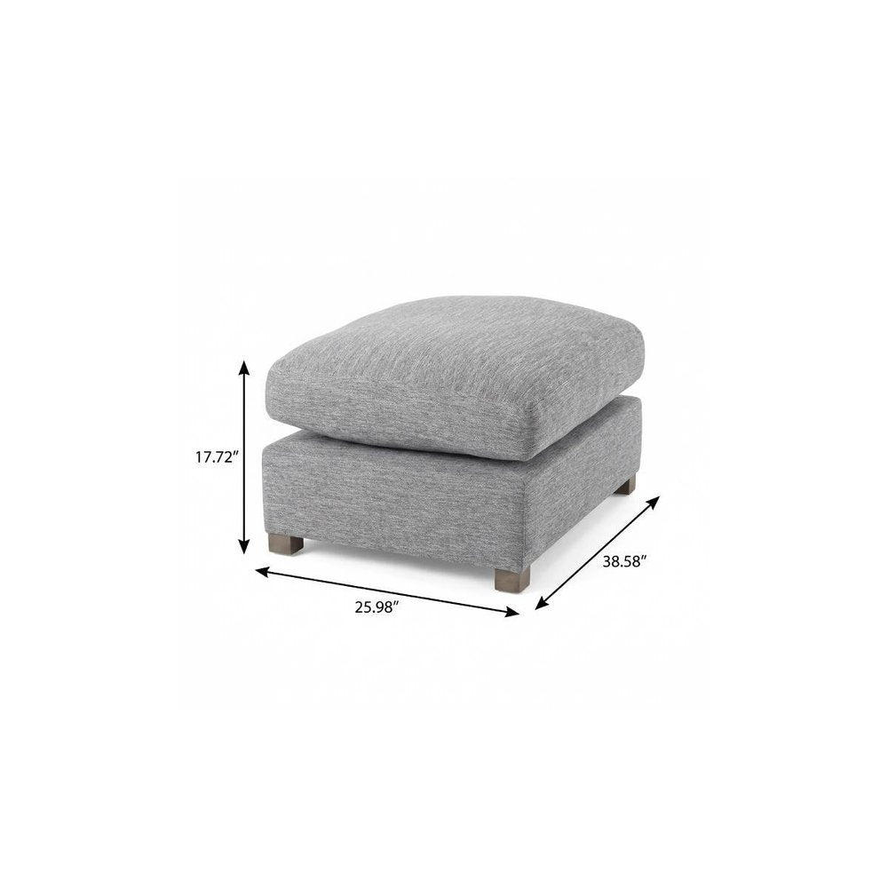 26" Gray and Brown Fabric Ottoman — view 11