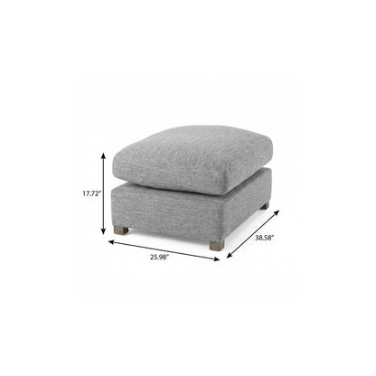 26" Gray and Brown Fabric Ottoman HomeRoots