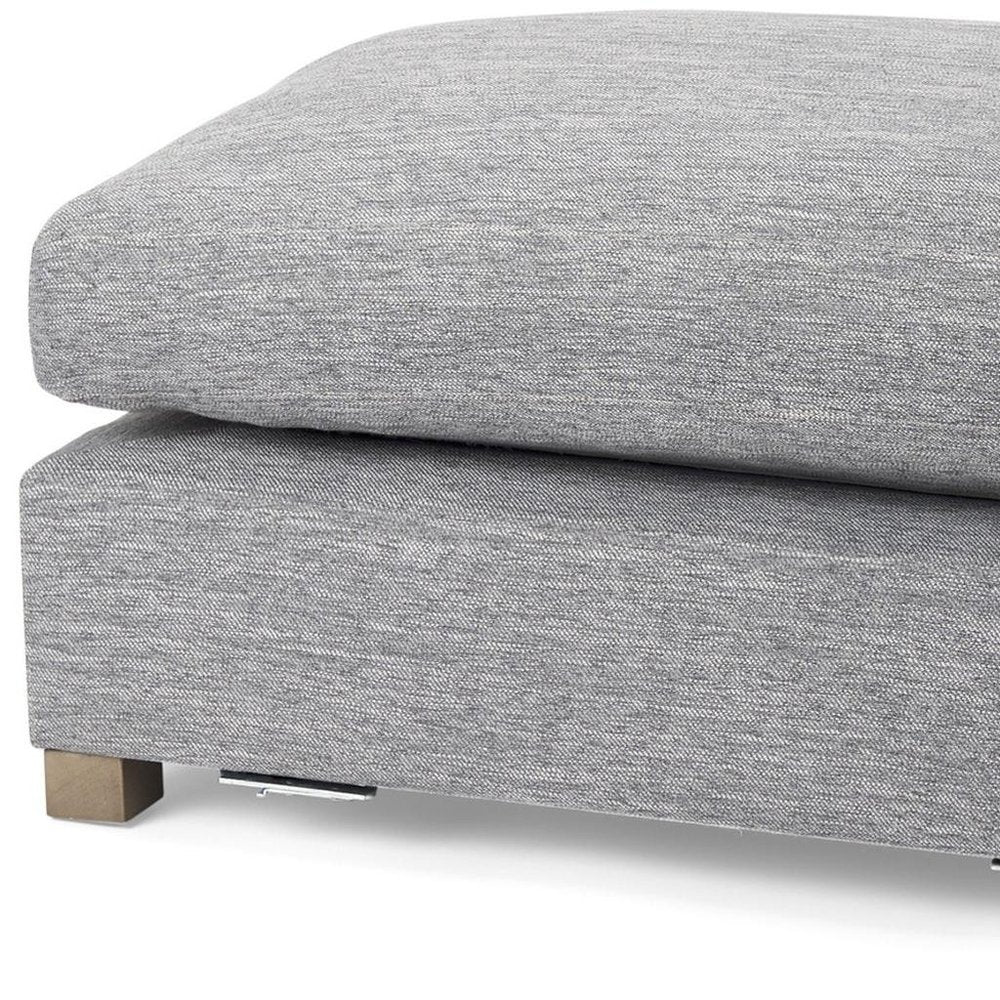 26" Gray and Brown Fabric Ottoman — view 8