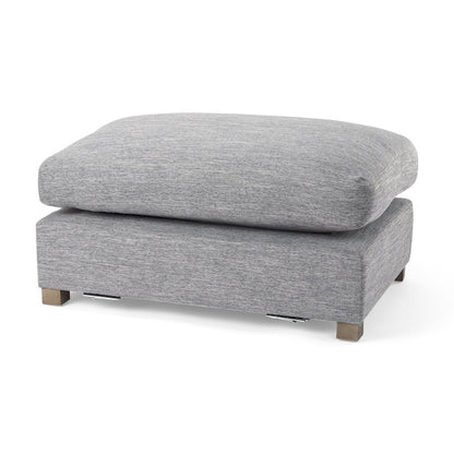 26" Gray and Brown Fabric Ottoman HomeRoots