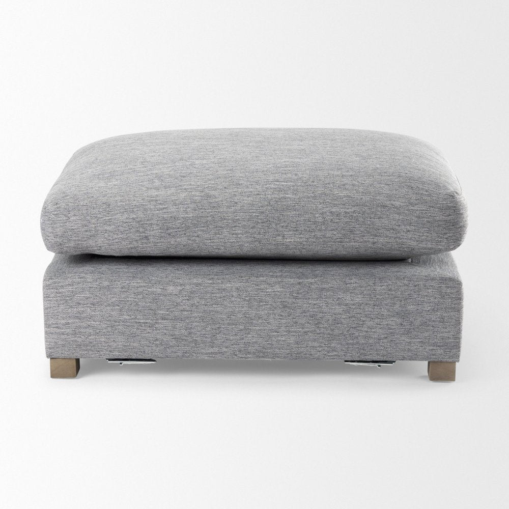 26" Gray and Brown Fabric Ottoman HomeRoots