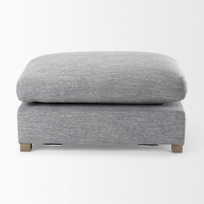 26" Gray and Brown Fabric Ottoman HomeRoots