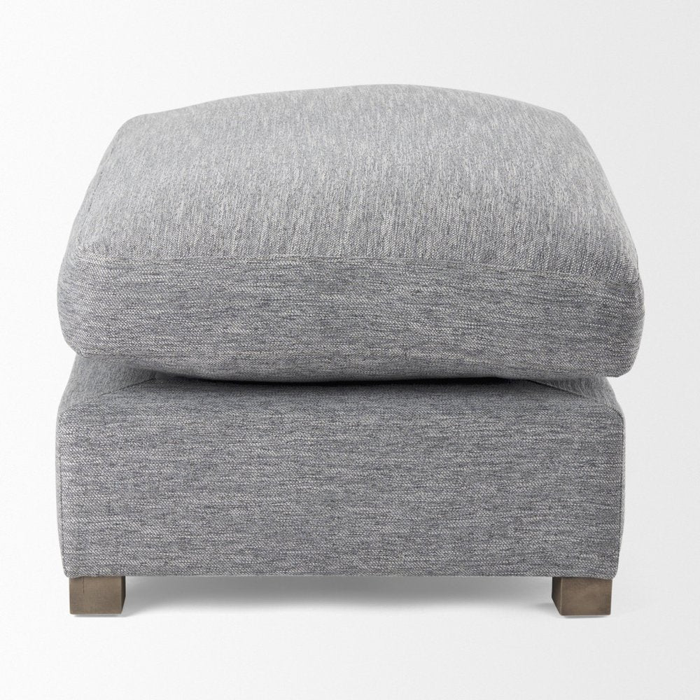 26" Gray and Brown Fabric Ottoman — view 3