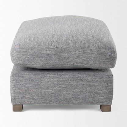26" Gray and Brown Fabric Ottoman HomeRoots