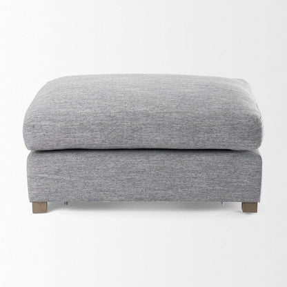 26" Gray and Brown Fabric Ottoman HomeRoots