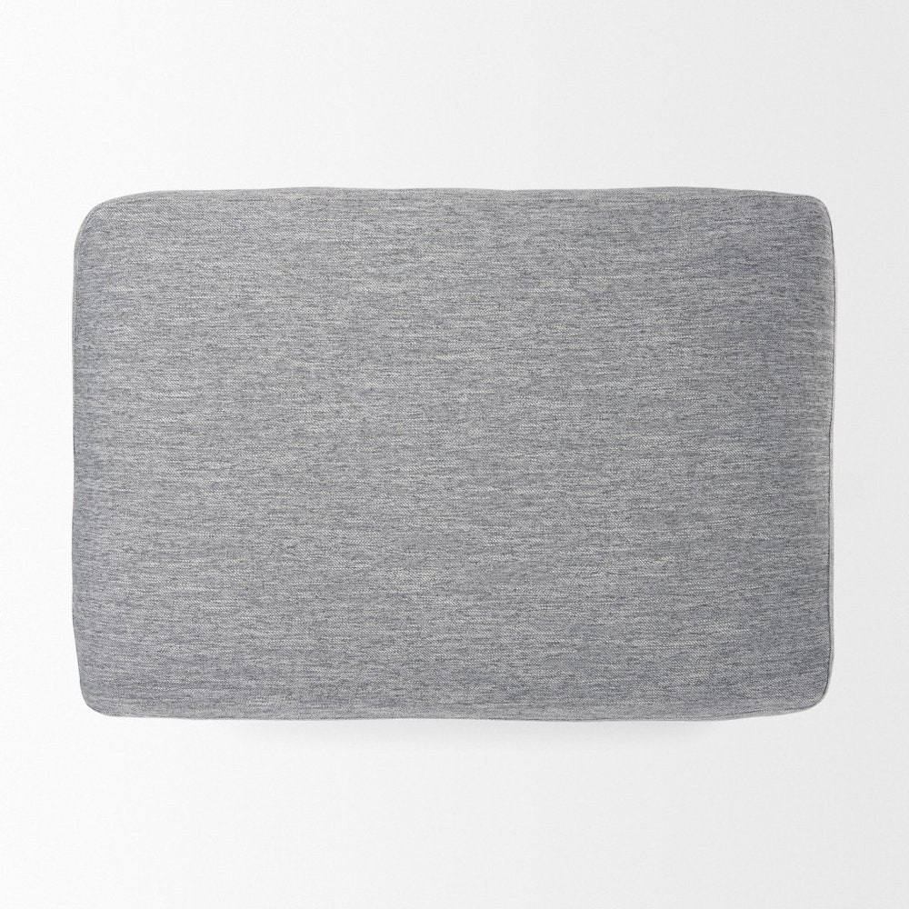 26" Gray and Brown Fabric Ottoman — view 5
