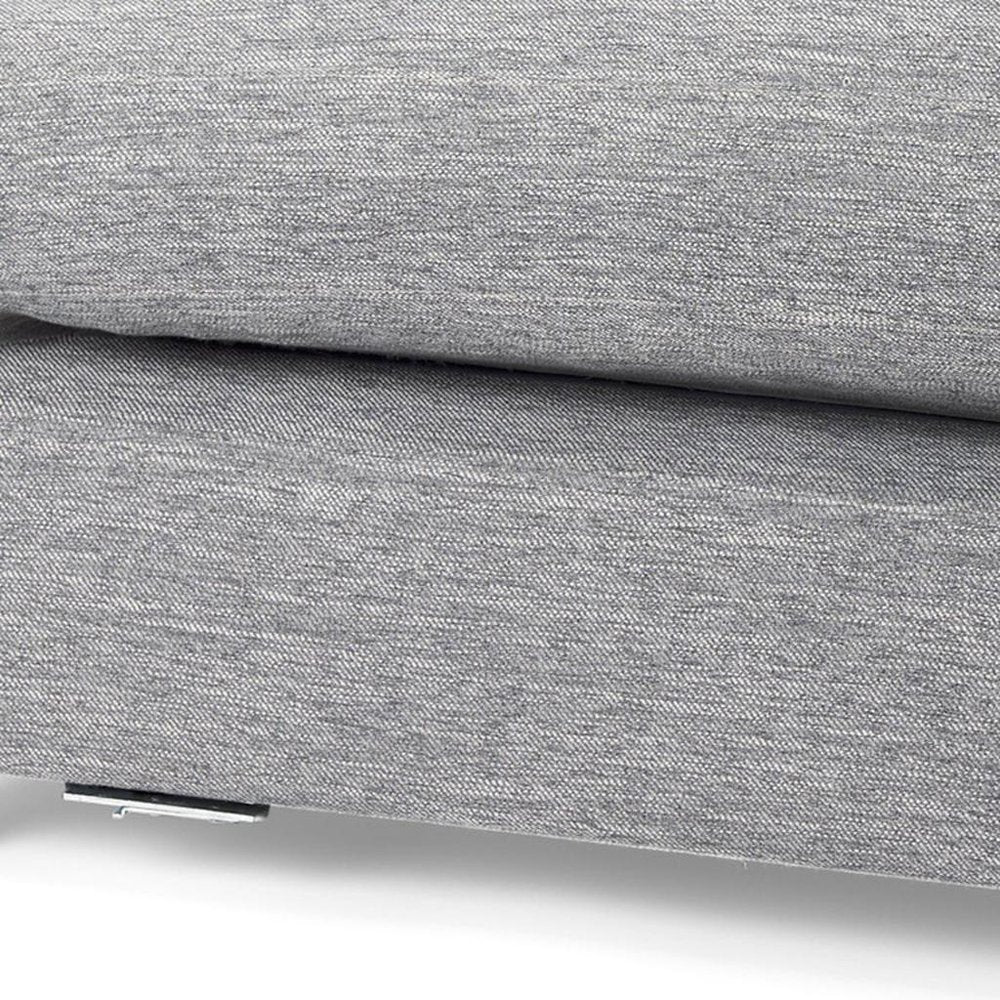 26" Gray and Brown Fabric Ottoman HomeRoots